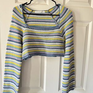 Altard state Striped Cropped Knit Top